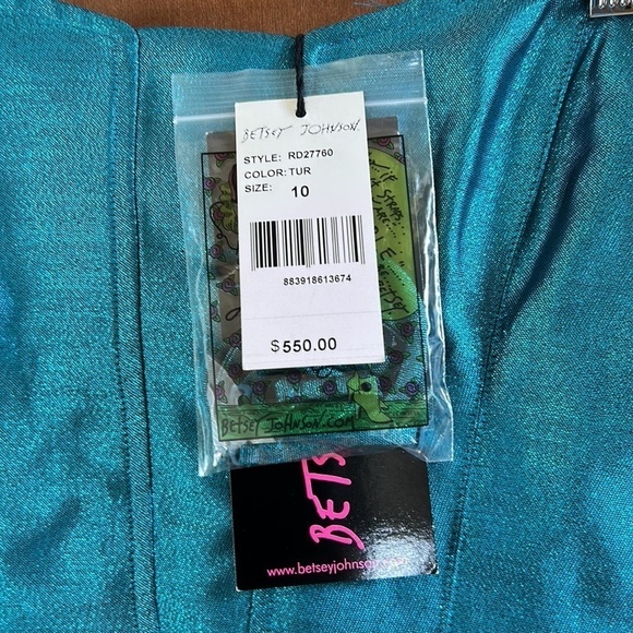 Amazing Original Betsey Johnson Feather and Sparkle Dress Y2K size 10 - Picture 4 of 12